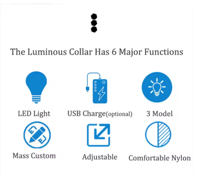 Collar LED Recargable para Perros