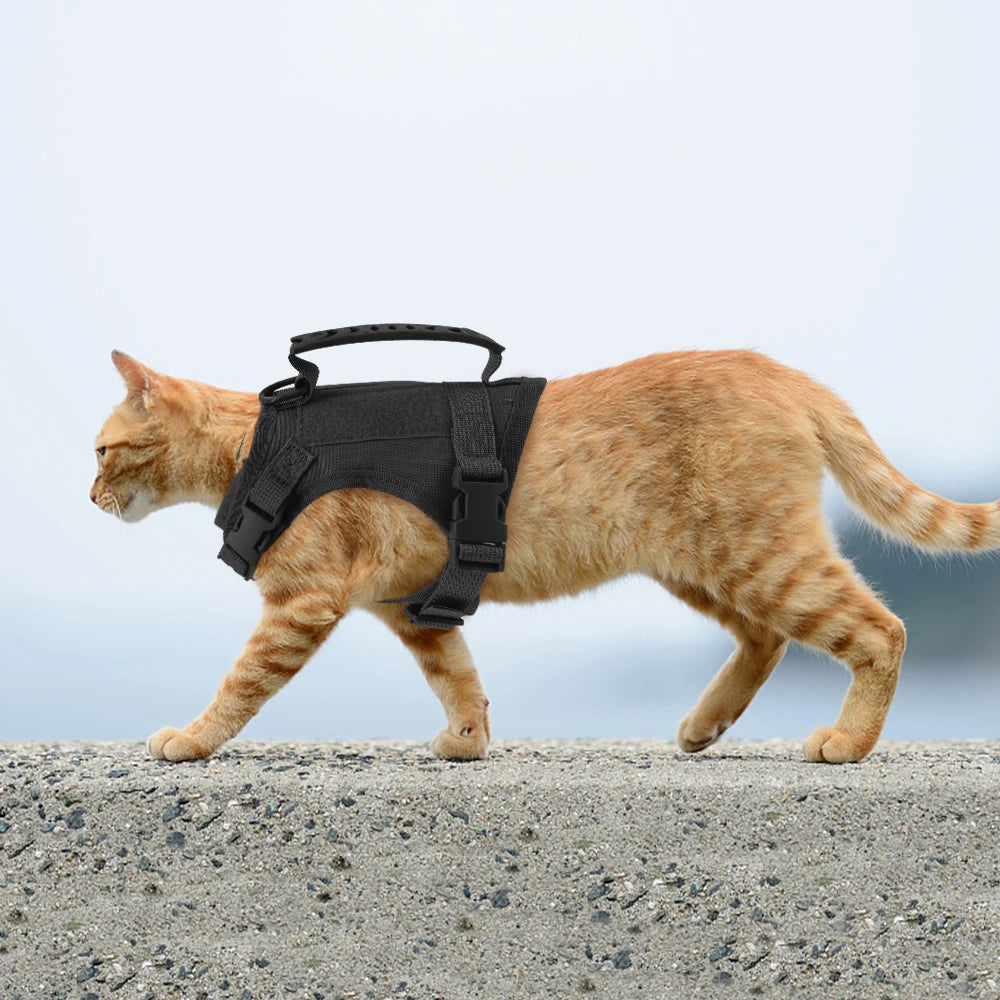 Arnés Táctico Ajustable para Cachorros y Gatos - Chaleco Militar