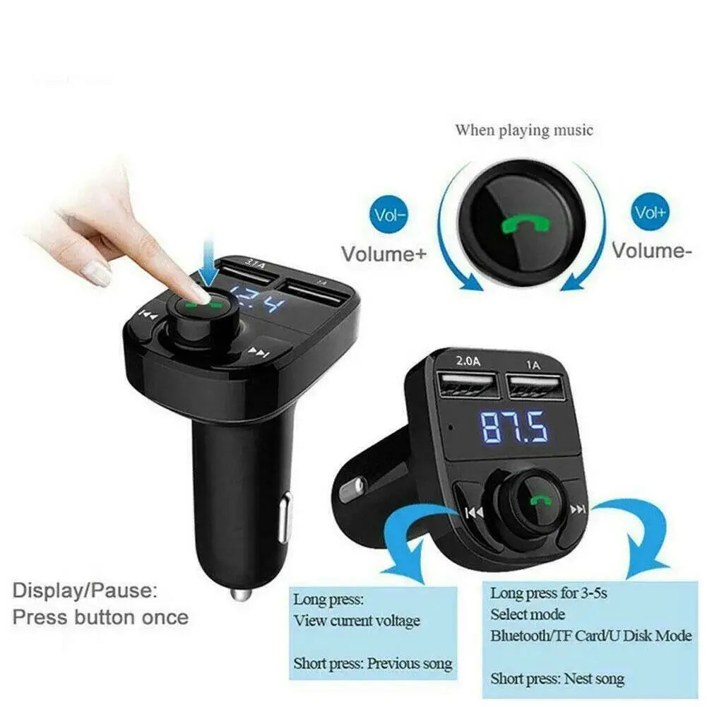 Transmisor FM Bluetooth con Cargador USB