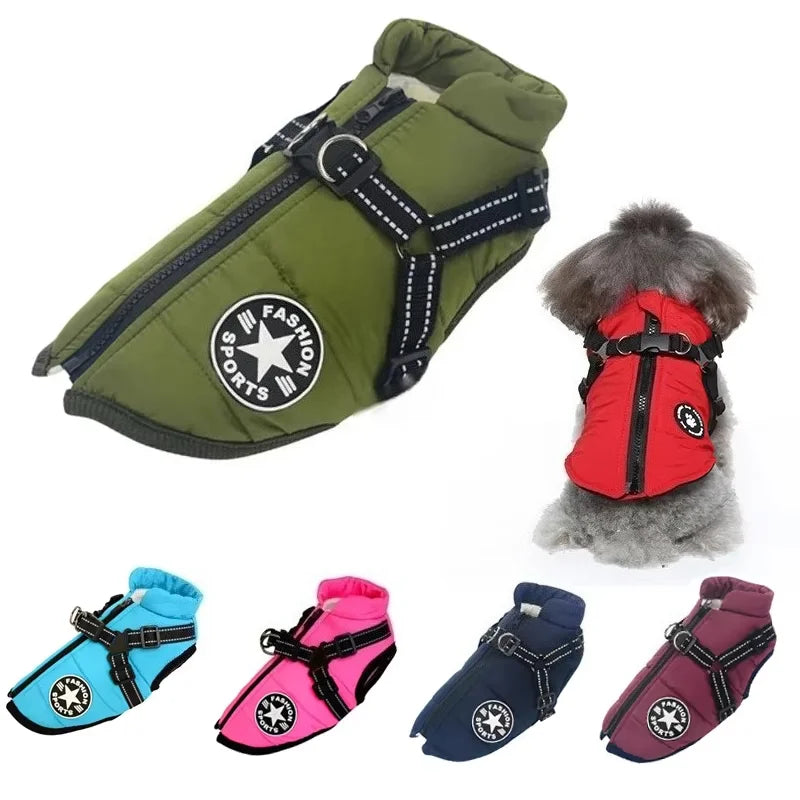 Abrigo Impermeable para Perros con Arnés