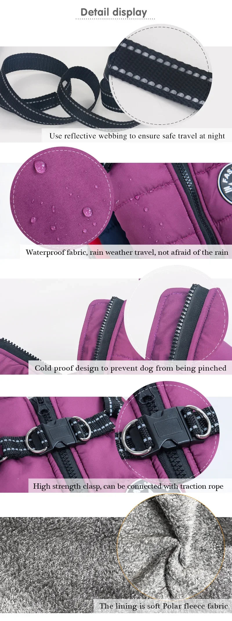 Abrigo Impermeable para Perros con Arnés