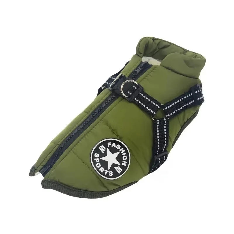 Abrigo Impermeable para Perros con Arnés