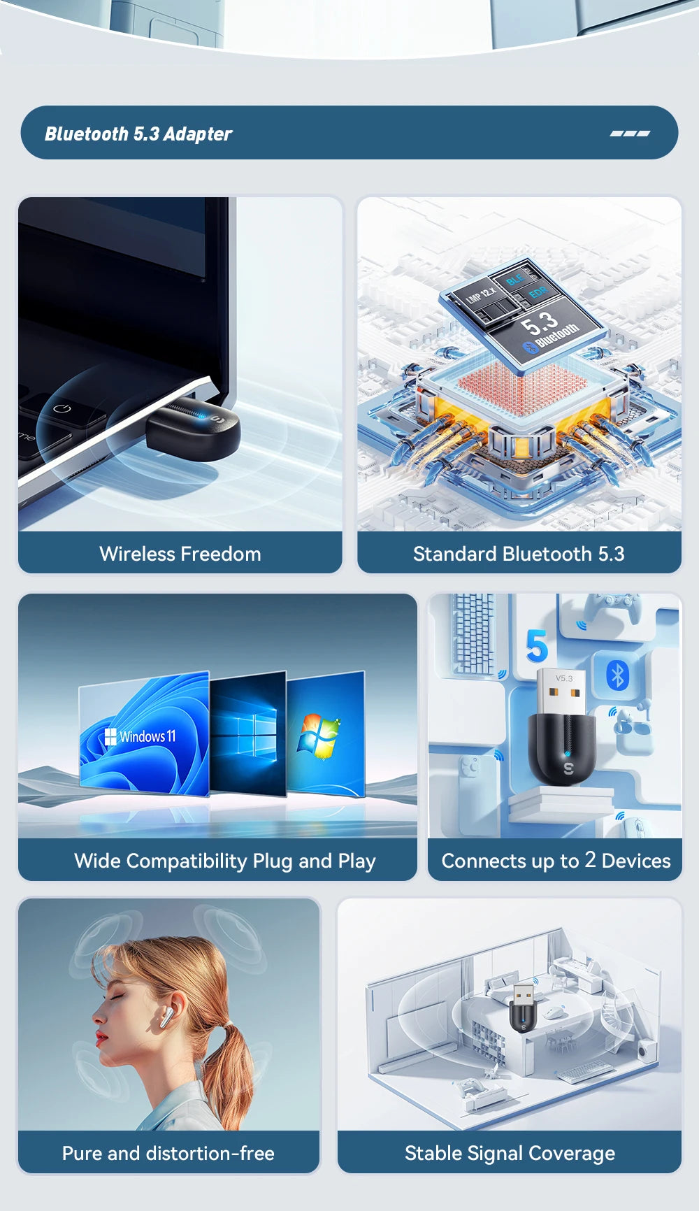 Adaptador Bluetooth 5.3 USB