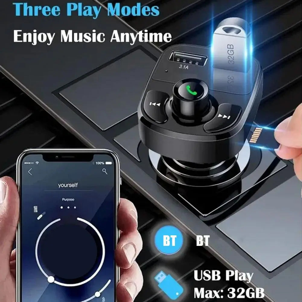 Transmisor FM Bluetooth con Cargador USB