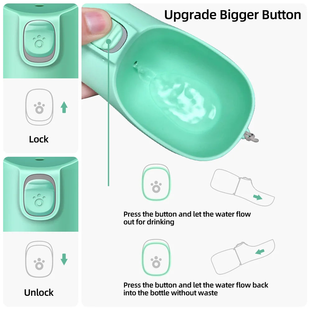 Portable Leak-Proof Pet Water Bottle – RAFARO™ Travel Feeder