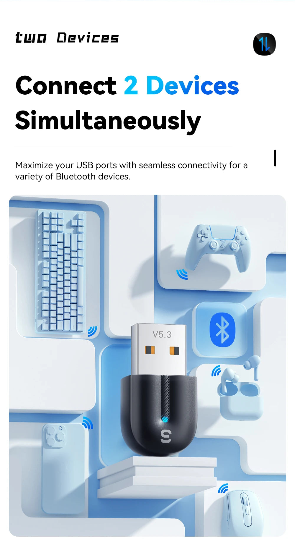Adaptador Bluetooth 5.3 USB