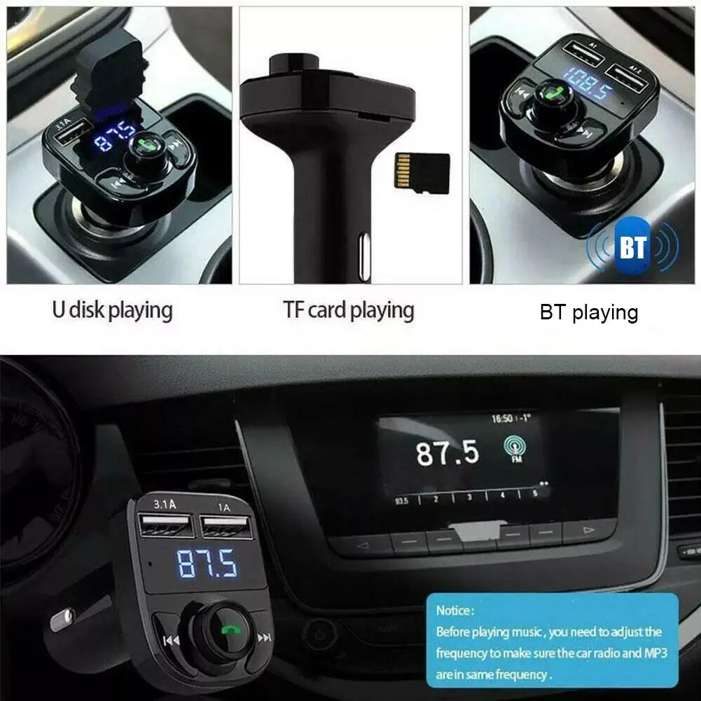 Transmisor FM Bluetooth con Cargador USB