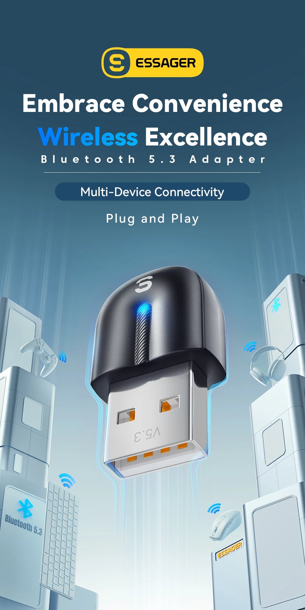 Adaptador Bluetooth 5.3 USB