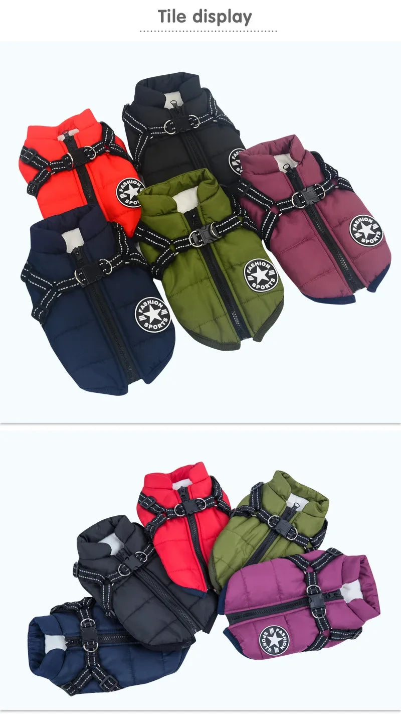 Abrigo Impermeable para Perros con Arnés