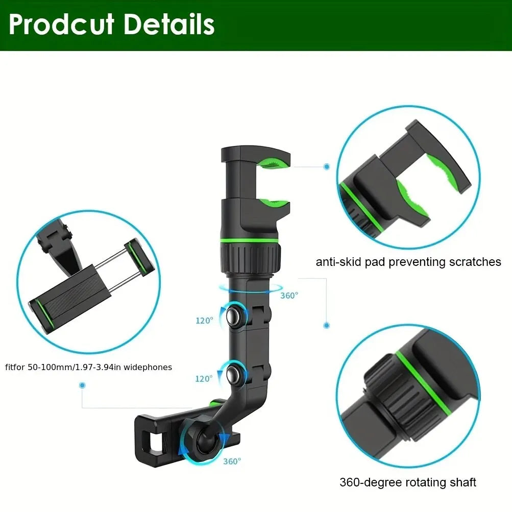 Soporte de Teléfono para Espejo Retrovisor 360°